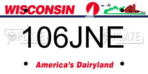 106JNE Wisconsin License Plate