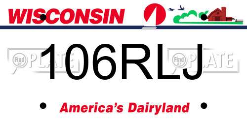 106RLJ Wisconsin License Plate