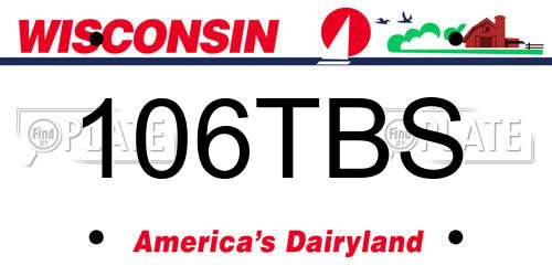 106TBS Wisconsin License Plate