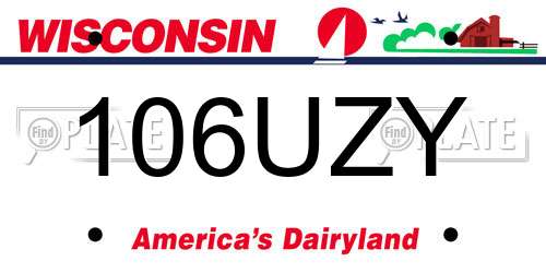106UZY Wisconsin License Plate