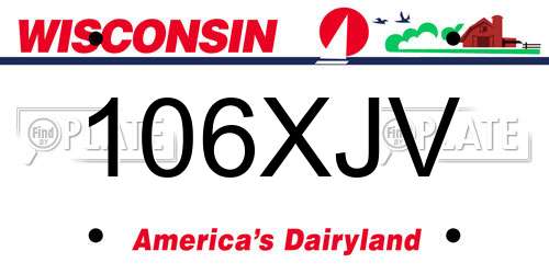 106XJV Wisconsin License Plate