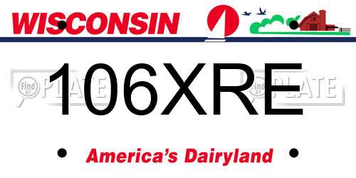 106XRE Wisconsin License Plate