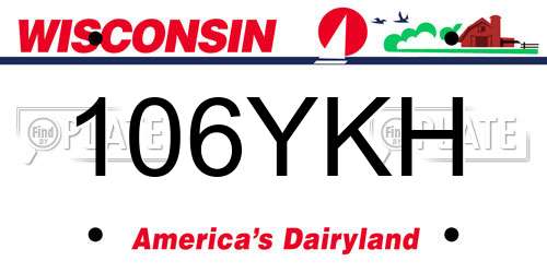106YKH Wisconsin License Plate