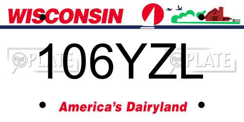 106YZL Wisconsin License Plate