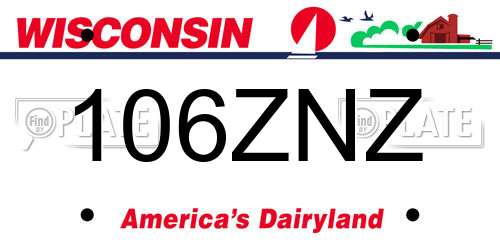 106ZNZ Wisconsin License Plate