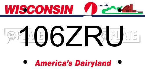 106ZRU Wisconsin License Plate