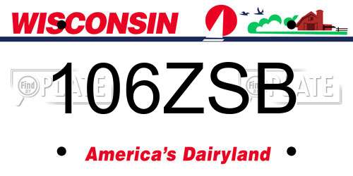 106ZSB Wisconsin License Plate