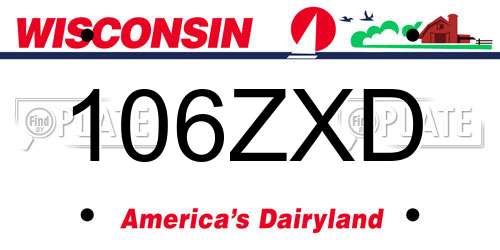 106ZXD Wisconsin License Plate