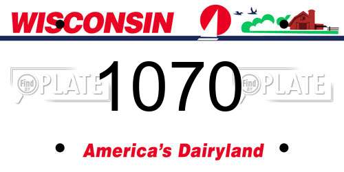1070 Wisconsin License Plate