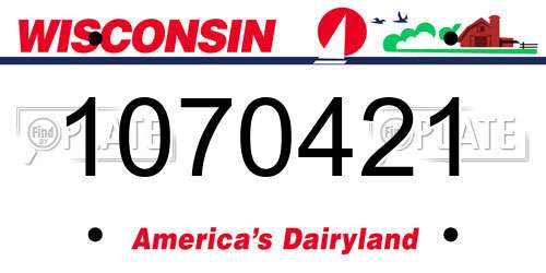 1070421 Wisconsin License Plate