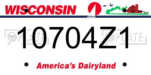 10704Z1 Wisconsin License Plate