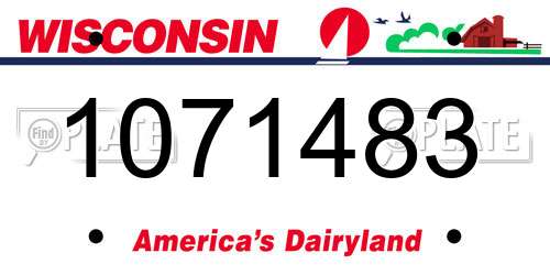 1071483 Wisconsin License Plate