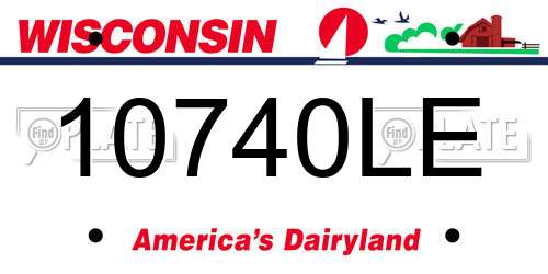 10740LE Wisconsin License Plate