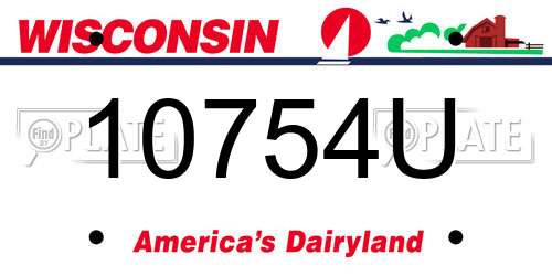 10754U Wisconsin License Plate