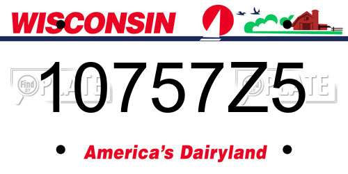 10757Z5 Wisconsin License Plate