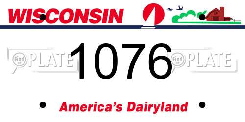1076 Wisconsin License Plate