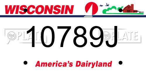 10789J Wisconsin License Plate