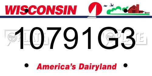 10791G3 Wisconsin License Plate