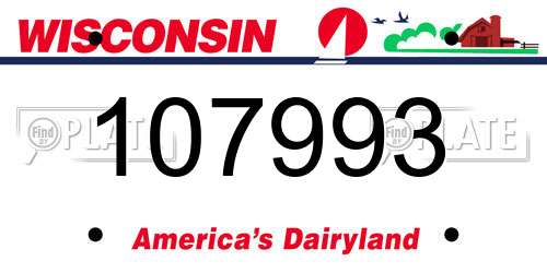 107993 Wisconsin License Plate