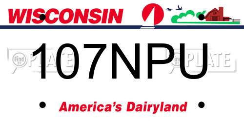 107NPU Wisconsin License Plate