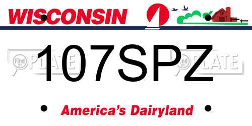 107SPZ Wisconsin License Plate