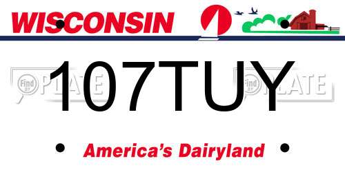 107TUY Wisconsin License Plate