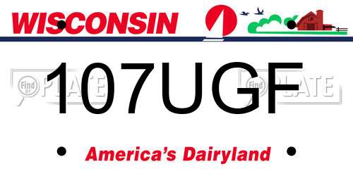 107UGF Wisconsin License Plate