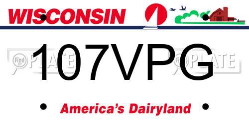 107VPG Wisconsin License Plate
