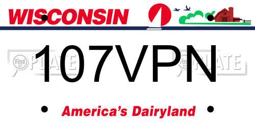 107VPN Wisconsin License Plate