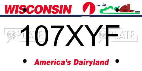 107XYF Wisconsin License Plate