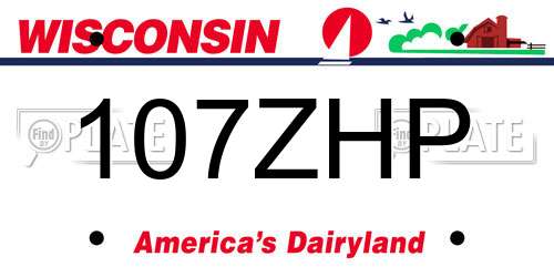 107ZHP Wisconsin License Plate