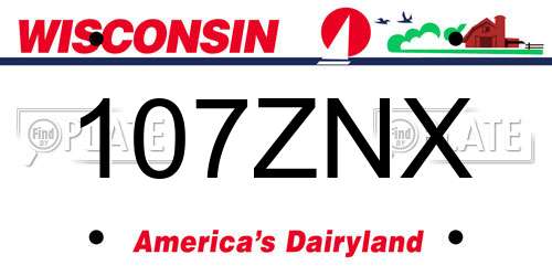 107ZNX Wisconsin License Plate