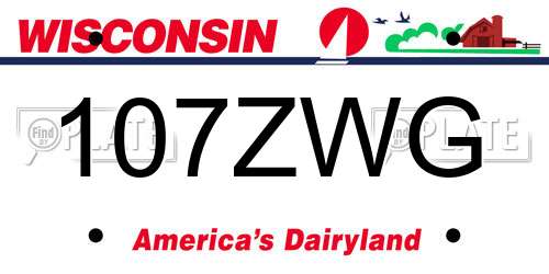 107ZWG Wisconsin License Plate