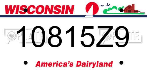 10815Z9 Wisconsin License Plate