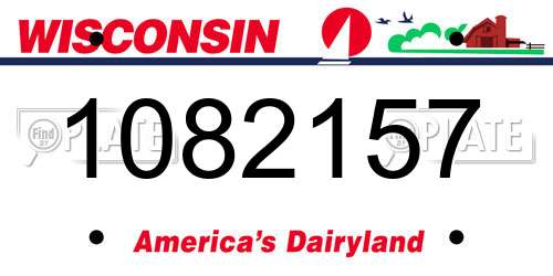 1082157 Wisconsin License Plate