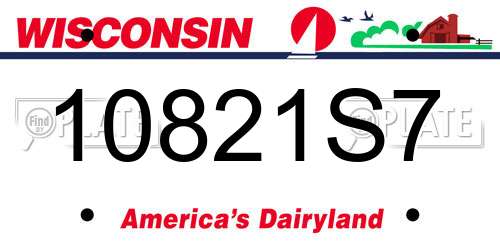 10821S7 Wisconsin License Plate