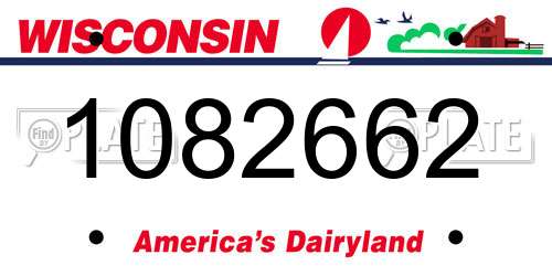 1082662 Wisconsin License Plate