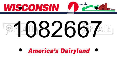 1082667 Wisconsin License Plate