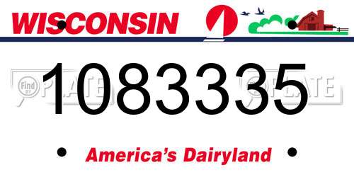 1083335 Wisconsin License Plate