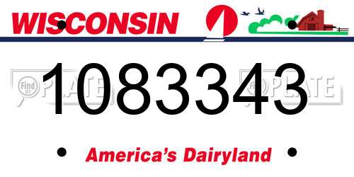 1083343 Wisconsin License Plate