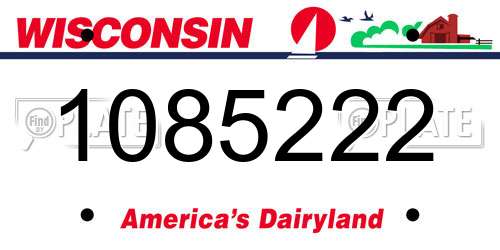 1085222 Wisconsin License Plate