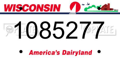 1085277 Wisconsin License Plate