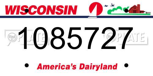 1085727 Wisconsin License Plate