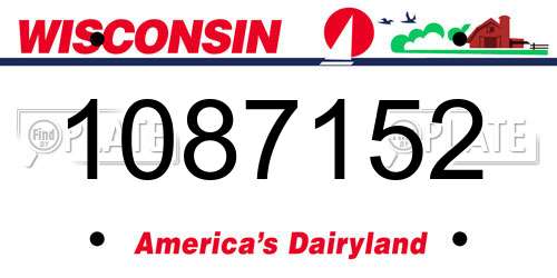 1087152 Wisconsin License Plate