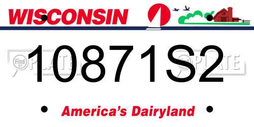 10871S2 Wisconsin License Plate