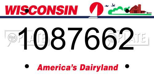 1087662 Wisconsin License Plate