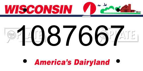 1087667 Wisconsin License Plate