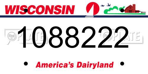 1088222 Wisconsin License Plate