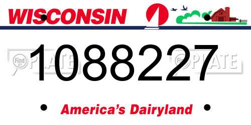1088227 Wisconsin License Plate