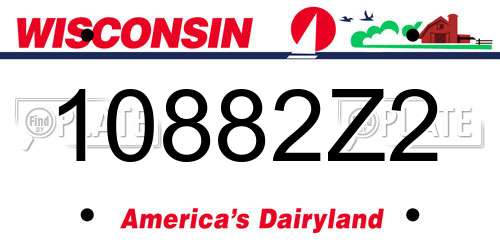 10882Z2 Wisconsin License Plate